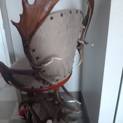 Elk Horn SWIVEL CHAIR Leather Seat