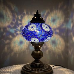 Turkish Style Blue Mosaic Lamp