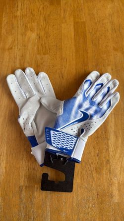 New Nike Alpha Elite Batting Gloves White Blue S Small