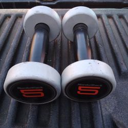 Pair Of 5 Lb NordicTrack Dumbbells 10 Lb Total Weight
