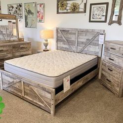 Hodanna 5 Pcs  Bedroom Sets Queen or King Bed Dressers Nightstands Mirrors and CHESTS Finance and Delivery Available 