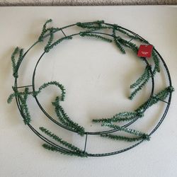 Christmas 18” Wire Wreath w/ green stems for Mesh