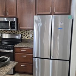 GE refrigerator and freezer.