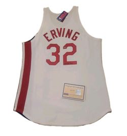 Julius Erving Signed Authentic JERSEY Nets Steiner Coa Mitchell & Ness HOF READ 