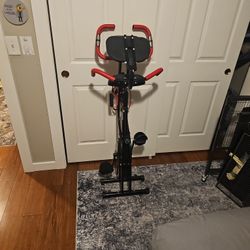 pooboo Folding Exercise Bike, Fitness Stationary Bike Machine, Upright Indoor Cycling Bike, 4-in-1 Magnetic X-Bike with 8-Level Adjustable Resistance,