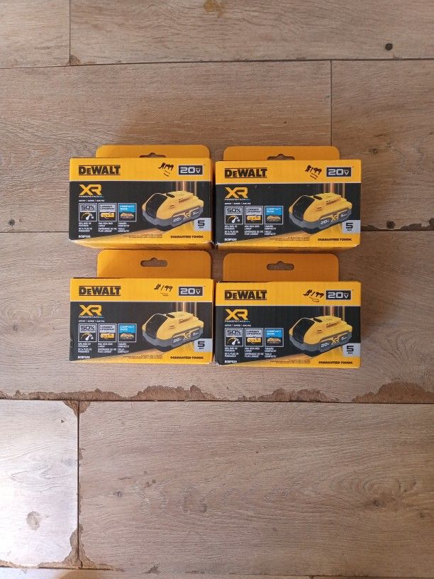 DeWalt XR 20 Volt 5 Amp Power Stack Batteries Brand New Still In Box