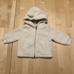 Cozy White Hooded Jacket for Baby (6M)
