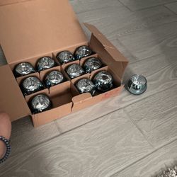 12 Small Blue Candle Holders/decor