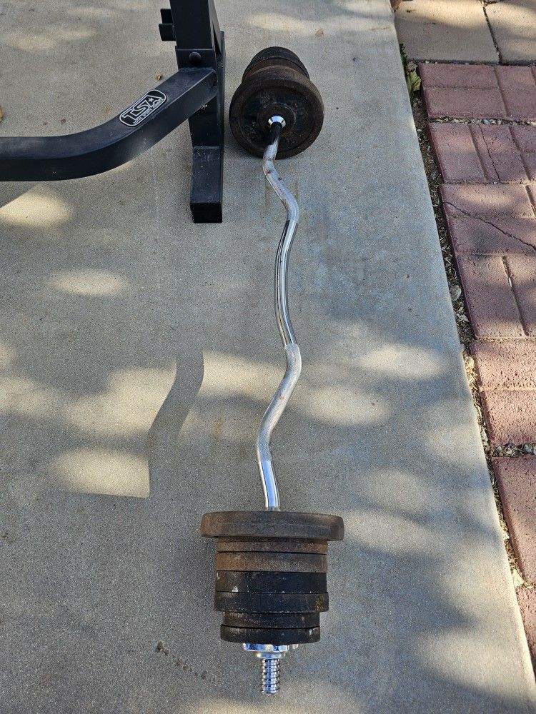 Ez Curl Bar And Weights