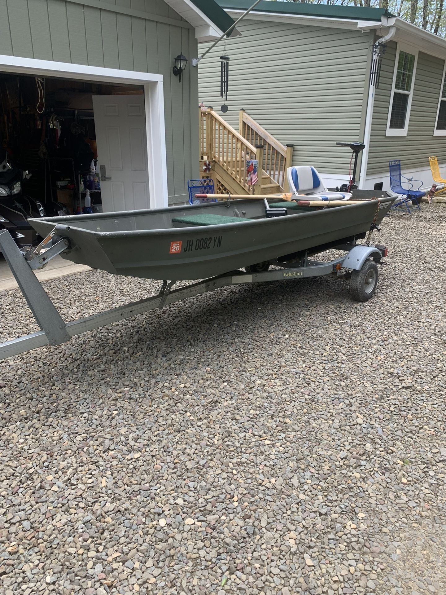 12 Foot Sear GameFisher Jon Boat With Trailer