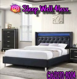 NEW QUEEN BED FRAME AND MATTRESS
