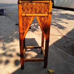 Vintage Bamboo Rattan Plant Stand 33"