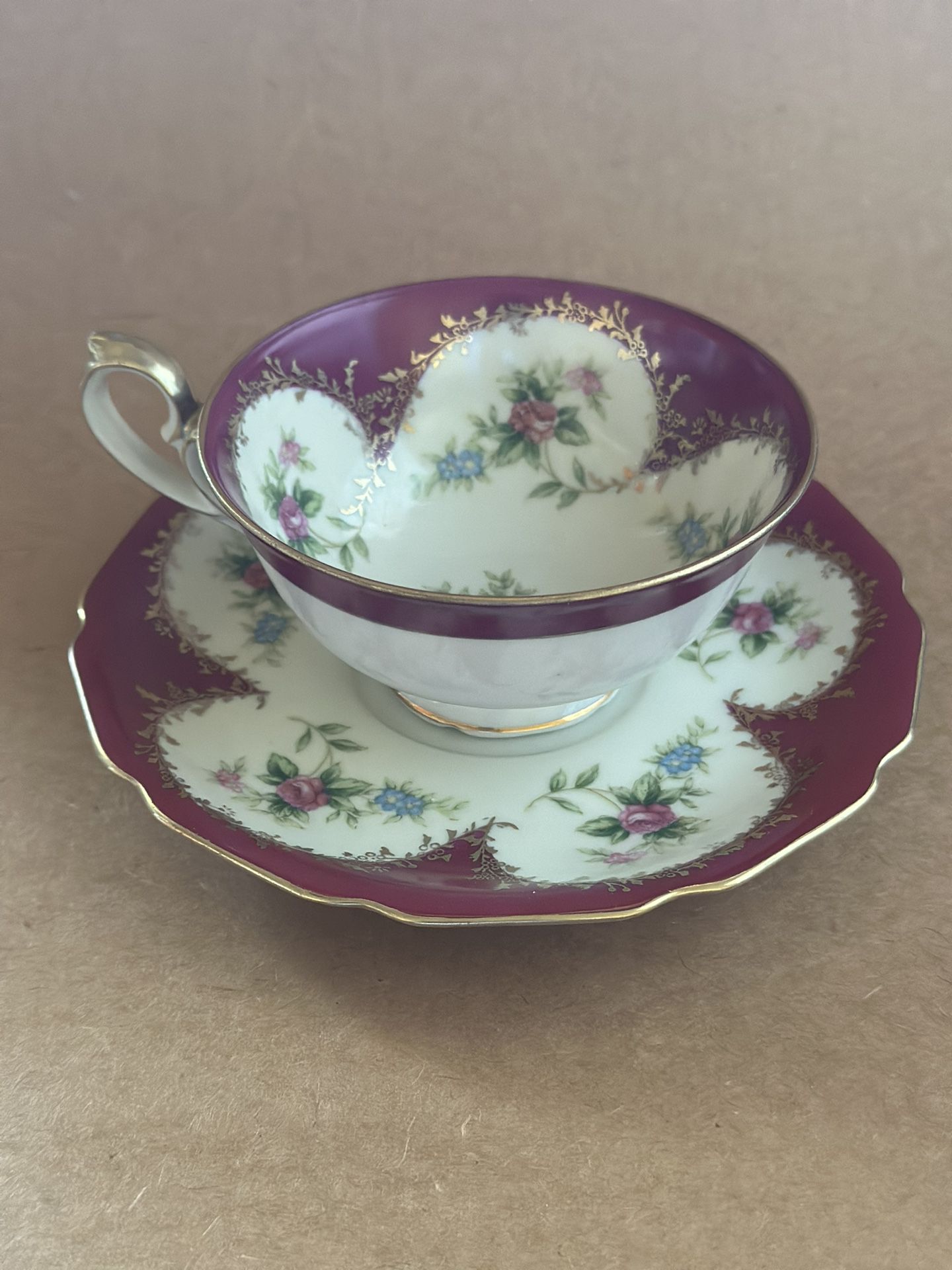 Vintage Meito Fine Ivory China Tea Cup And Saucer