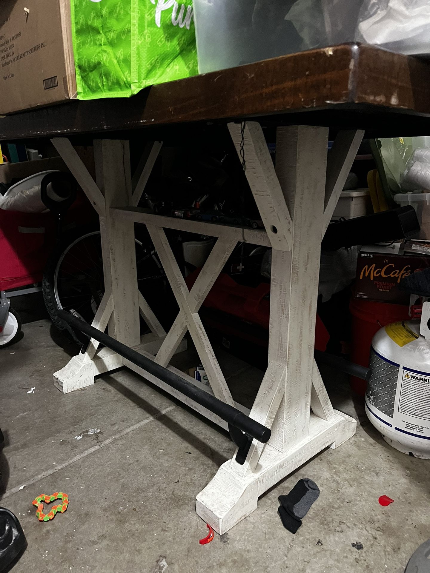 wood table and stools