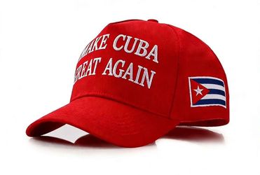 Red "MAKE CUBA GREAT AGAIN" Baseball Cap with Cuban Flag