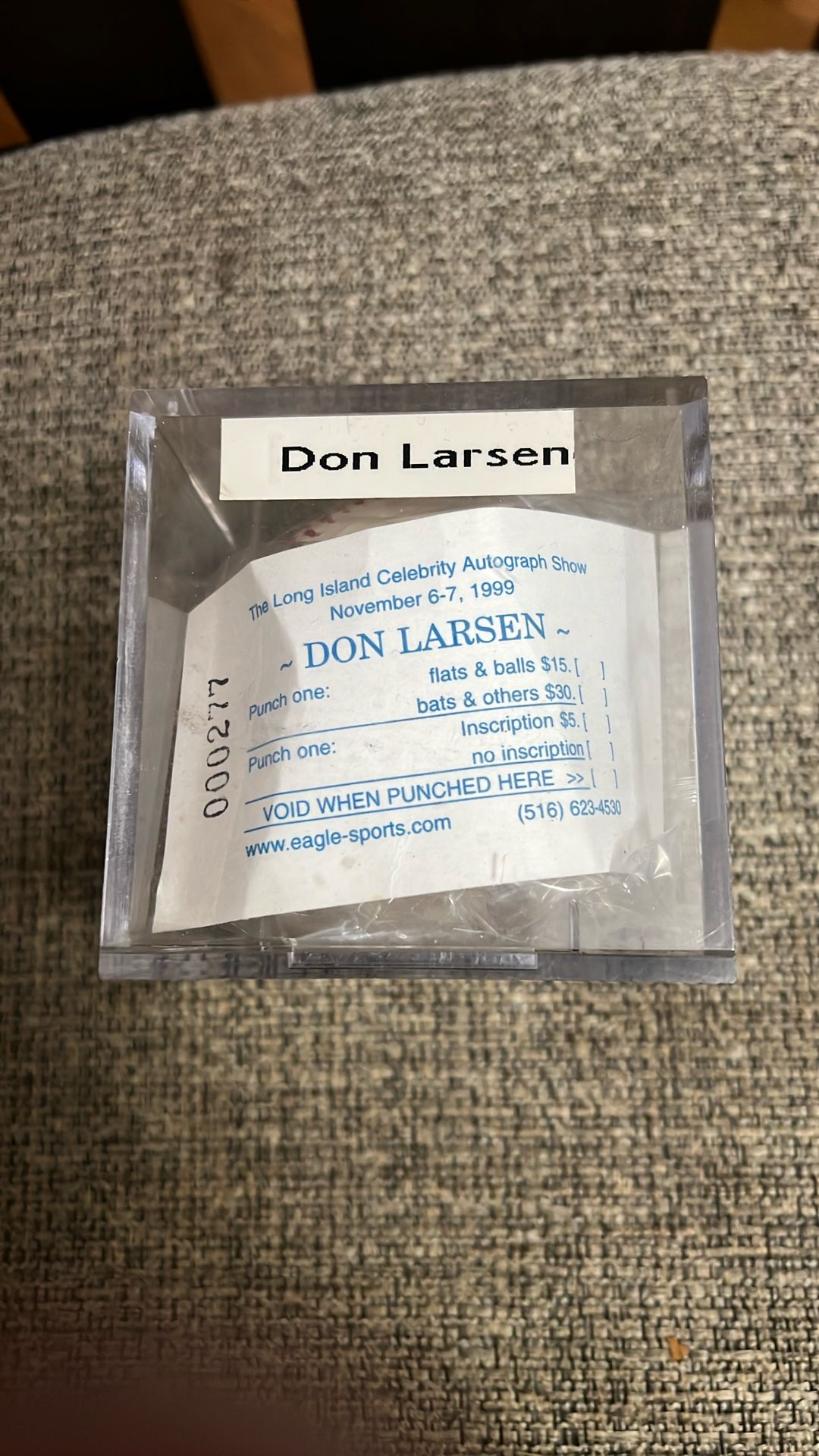 Don Larson Autographed Ball W/COA