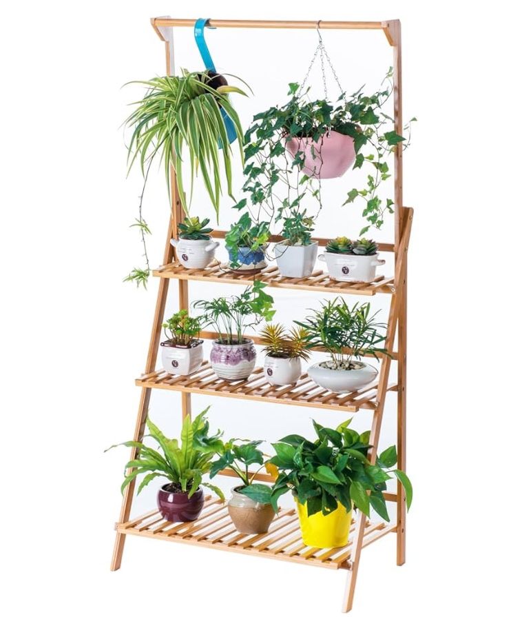 Bamboo 3 Tier Plant Stand New