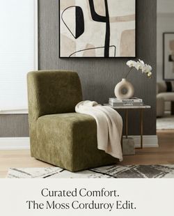 Green Upholstered Armless Accent Chair (2 chairs-$150 each)