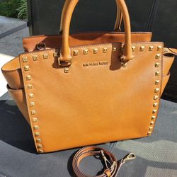 Michael Kors Selma Brown Studded Bag 
