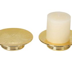Ceramic Gold Candle Holders Set 2 Modern Pillar Candle Stand Candle plate Table Centerpiece Jewelry dish golden Tray riser display stand for Home,Dinn