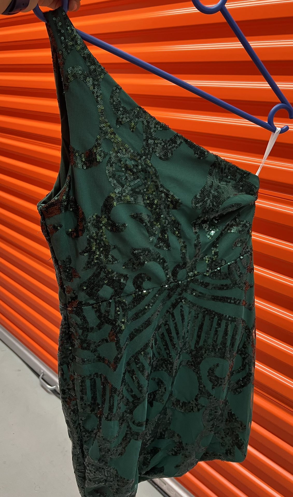One Shoulder Green Dress