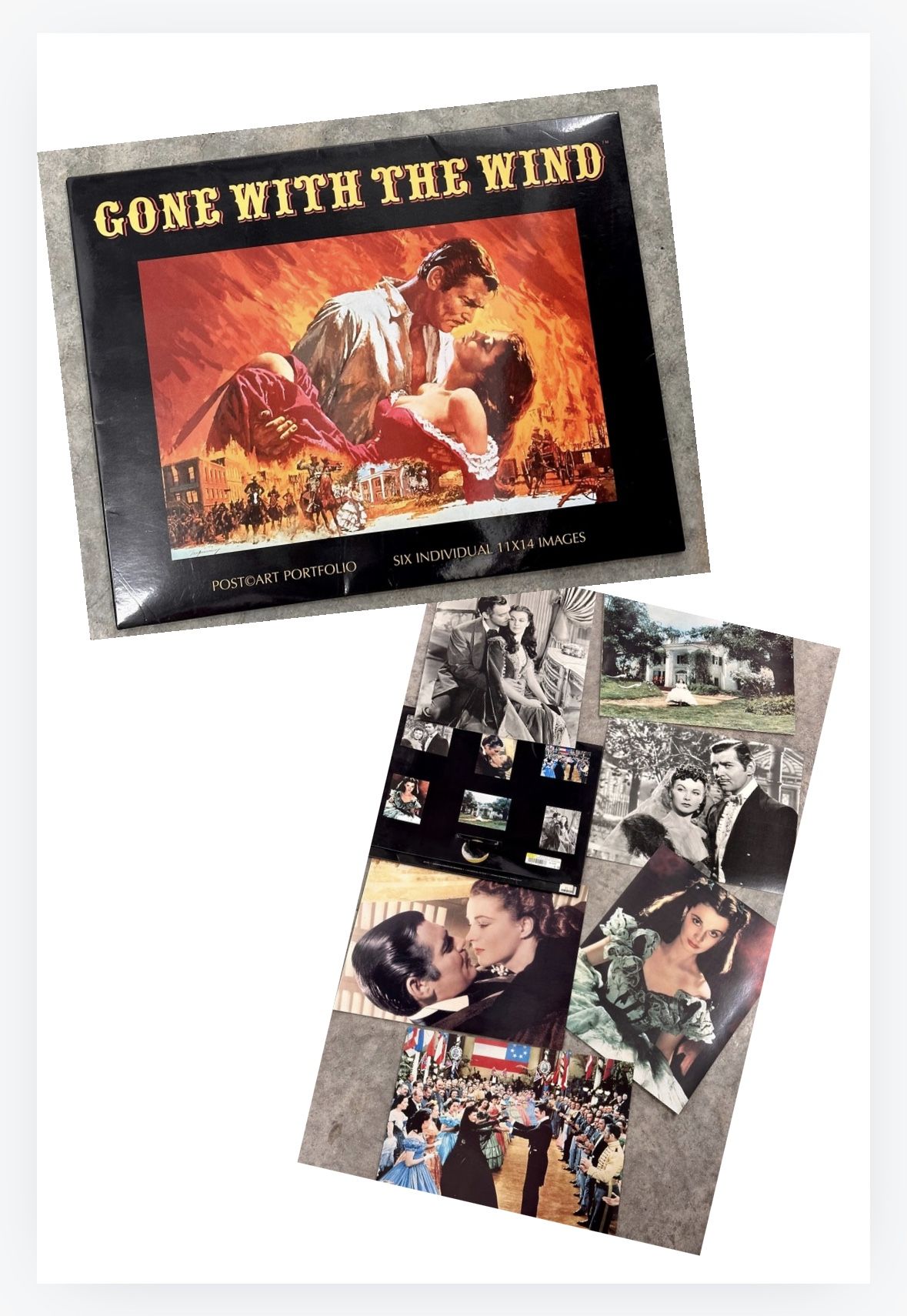 Vintage Gone With The Wind 1994 Collectible Postcart 11x14 Lot of 6 Portfolio