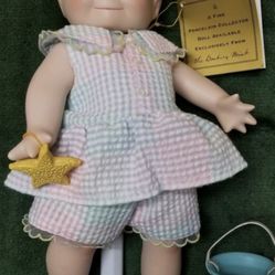 Danbury Mint Kewpie “A Gift From The Sea” Porcelain Doll With Stand 