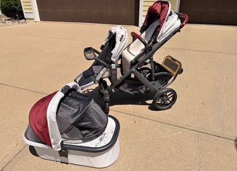 UPPAbaby VISTA 2 Double Stroller System w/ Bassinet & PiggyBack