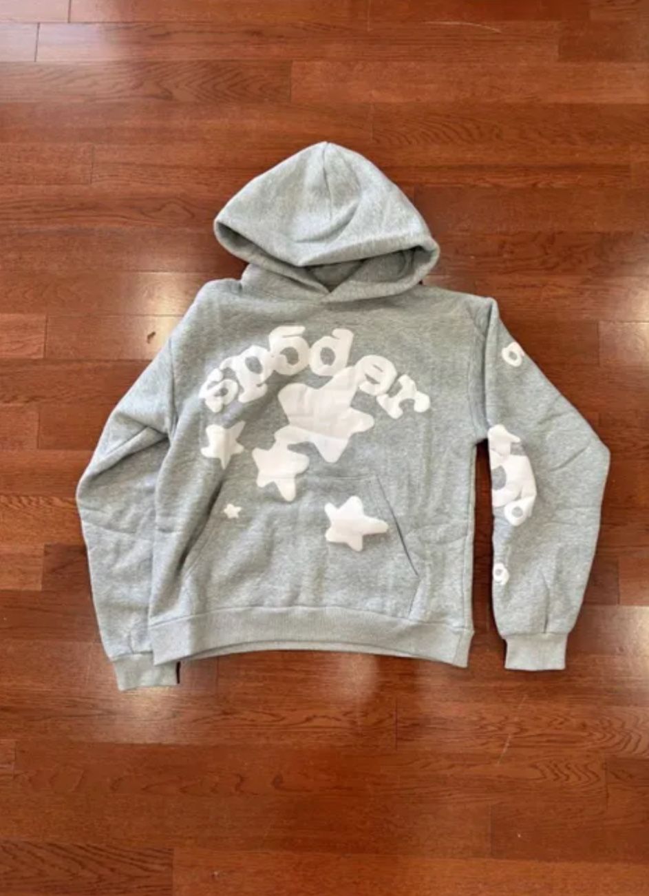 Sp5der Grey Hoodie Large