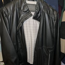 Calvin Klein Faux Leather Bomber