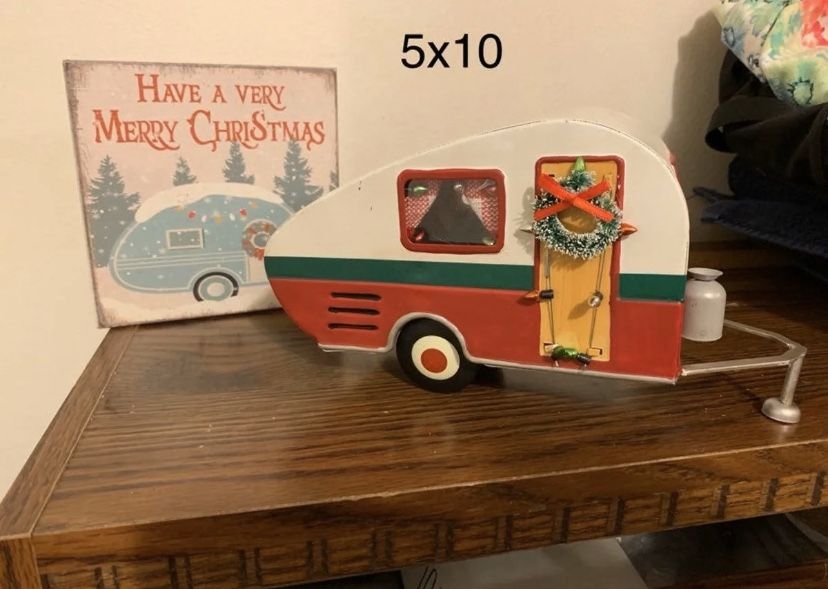 Red truck retro mini camper
