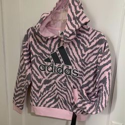 Adidas Girls Medium 10/12 Hoodie NEW with tags Pink Gray, Kid's Christmas Gift