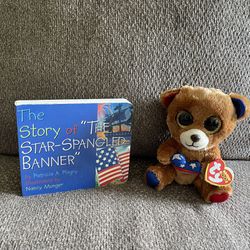 The Story of the Star-Spangled Banner board book with plush patriotic bear toy bundle 