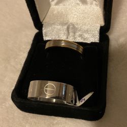2 Solid 99 Stainless Steel Rings,Size 9