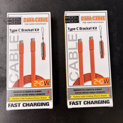Data Cables.  Type C Bracket Kit.  Fast Charging.  $20 value now $8 each