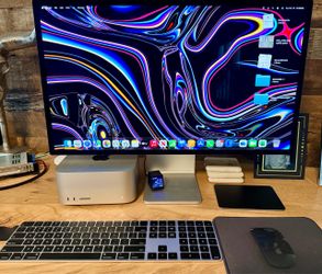 Apple Sudio display with adjustable stand and Mac M1 Max 500GB w/ keyboard & mouse
