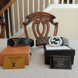 Louis Vuitton And Gucci Belts