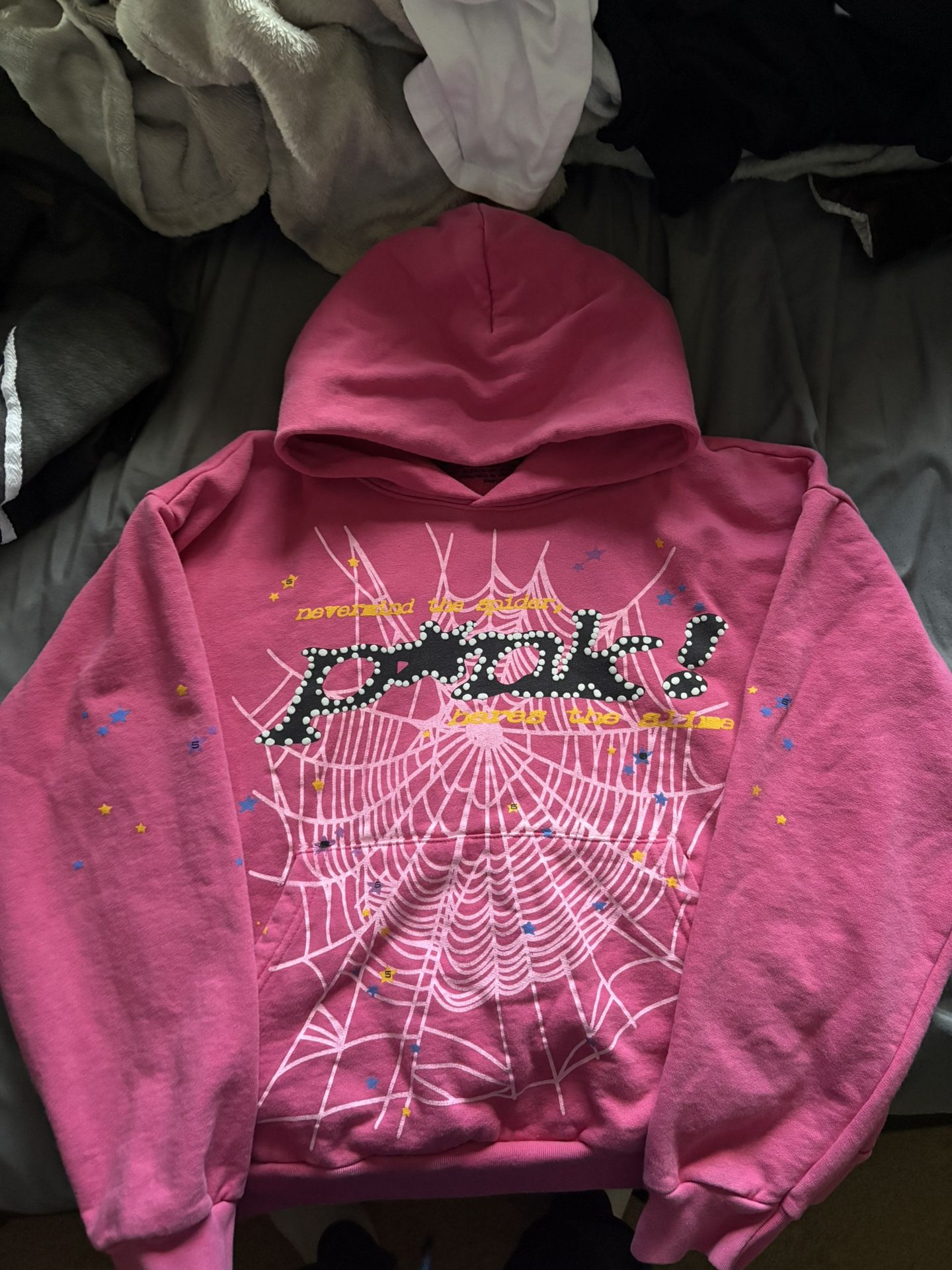 pink spider hoodie