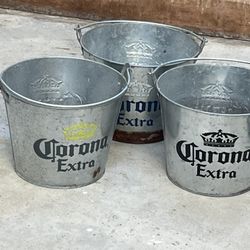Set Of 3 Very Old And Rusty Corona Buckets 