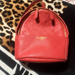 Louis  Vuitton Sorbonne Monogram Red Backpack 