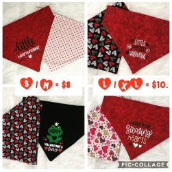 Over The Collar Valentines Dog Bandanas