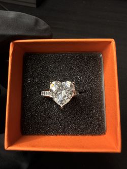 💎 5CT Heart Cut Moissanite Ring – Sterling Silver 💎