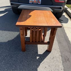 Small solid wood side table
