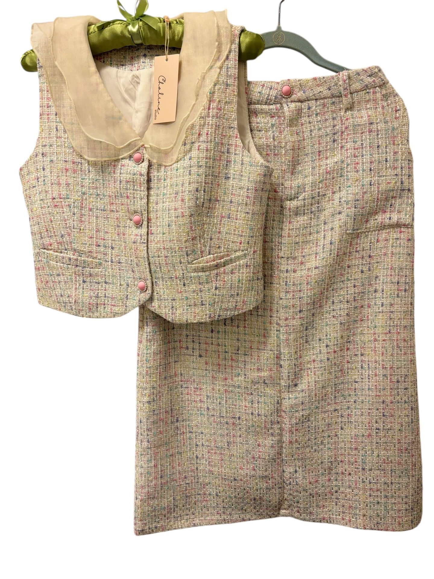 Tweed Skirt Set Vintage Inspired NWT