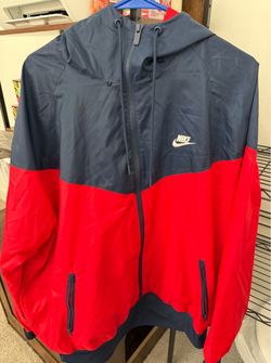 NEW Vintage Nike Windrunner Windbreaker Nylon Jacket Glanz Red/Blue XL RARE