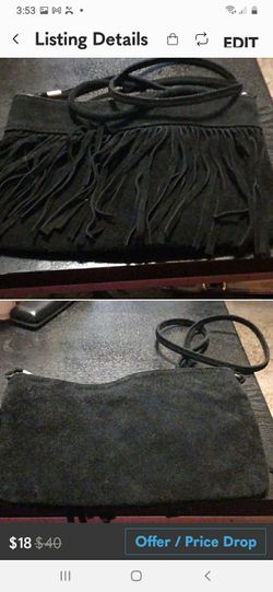 Suede Leather Fringed Crossbody Bag