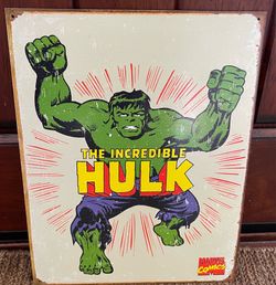 The Incredible Hulk Marvel Comics Metal Sign Boys Room Decor