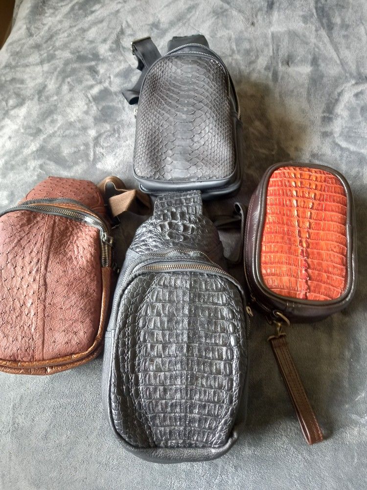 Alligator And Ostrich Leather Crossbody