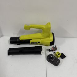 RYOBI ONE+ 18V 90 MPH 250 CFM Cordless Battery Leaf Blower/Sweeper with 2.0 Ah Battery and Charger