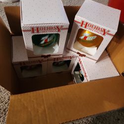 Vintage 7up Ornaments. 
